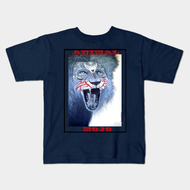 Lion Mojo Kids T-Shirt by John H Lynch Artwork